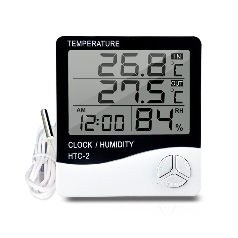 HTC-2  indoor outdoor hygrometer large digital thermometer Electronic lcd indoor outdoor temperature and humidity meter