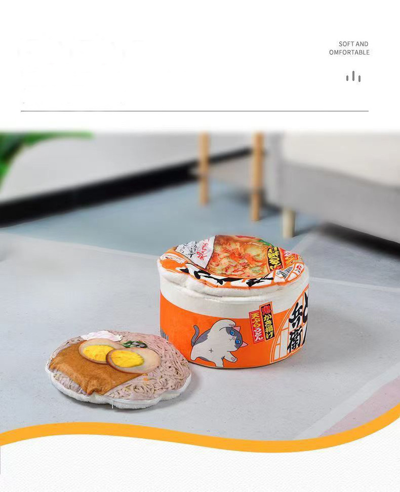 Instant Noodle Bucket Dog Nest Pet Nest Winter Warm Closed Round Felt cat's Nest Ramen Cat Bed