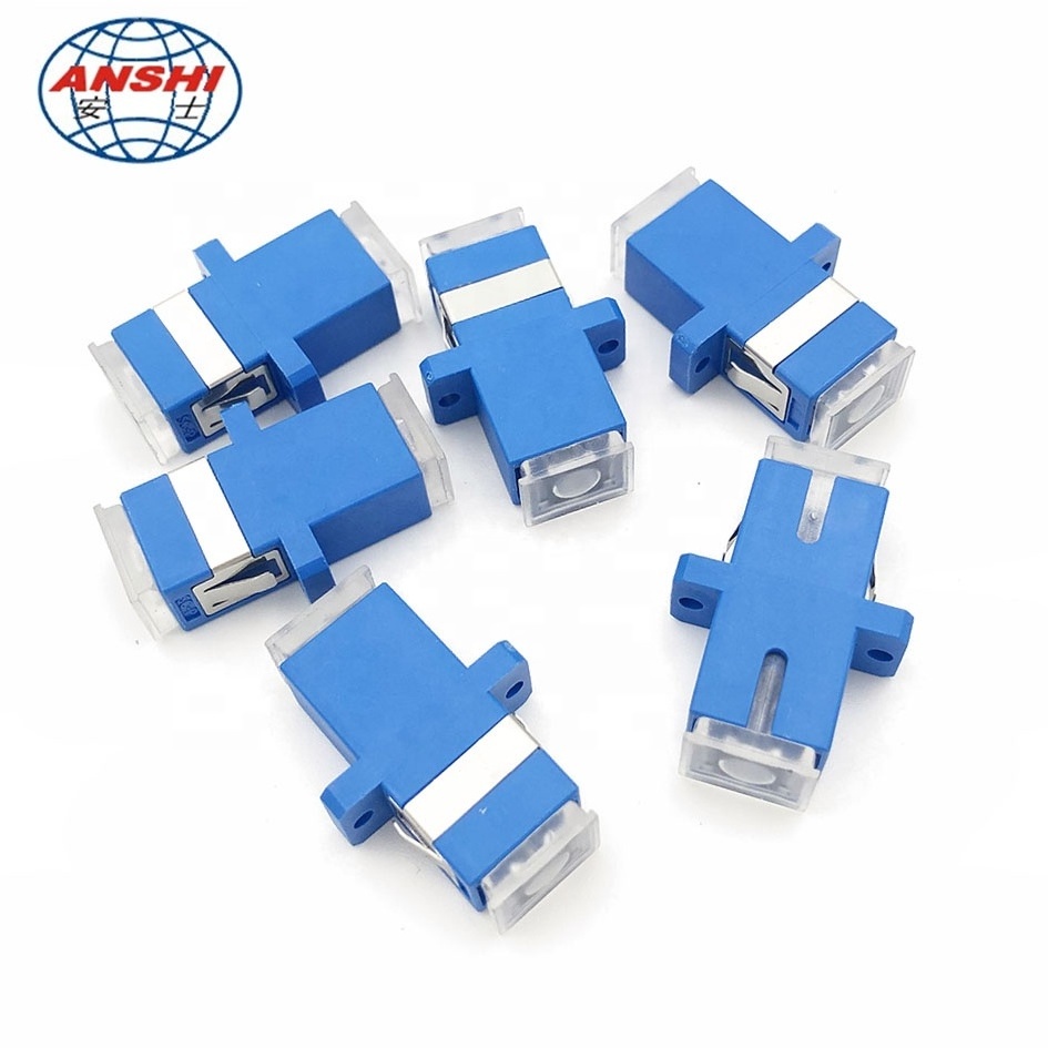 Anshi Adapter SM SC/UPC simplex with translucent dust cap Fiber Optic Coupler