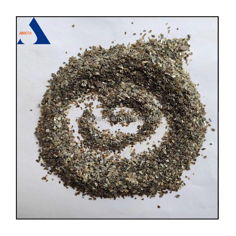 Hot Sale Best Quality  0.7-2mm Silver Vermiculite Flakes Crude Silver Vermiculite High Expansion Coefficient