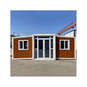 Granny Flat Wood grain 40 Ft 20 Ft Prefab Expandable Container House Living Mobile Prefabricated Villa Home