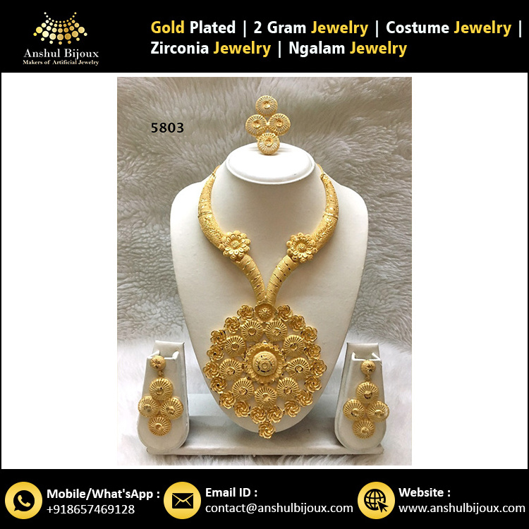 Bridal Gold Plated Beautiful Bijoux Designer Set African Bride Jewelry