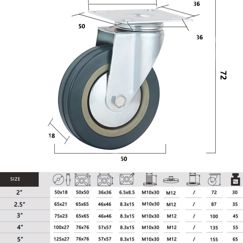 ODM OEM 2 Tons cast iron polyurethane caster wheel super heavy duty extra heavy duty 2000kgs heavy duty caster castor wheel