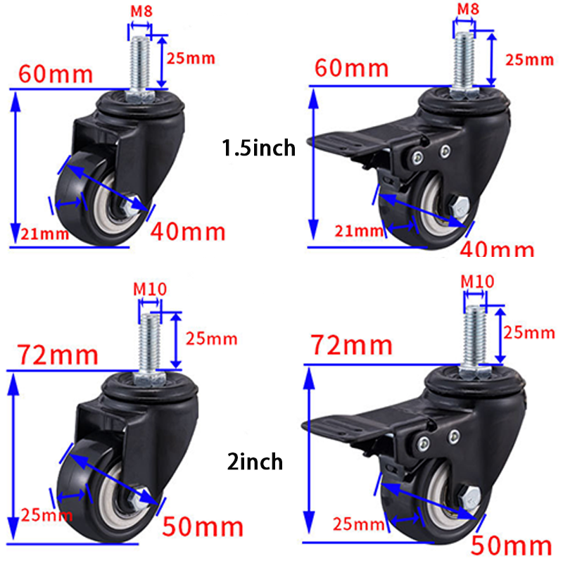 ODM OEM 2 Tons cast iron polyurethane caster wheel super heavy duty extra heavy duty 2000kgs heavy duty caster castor wheel