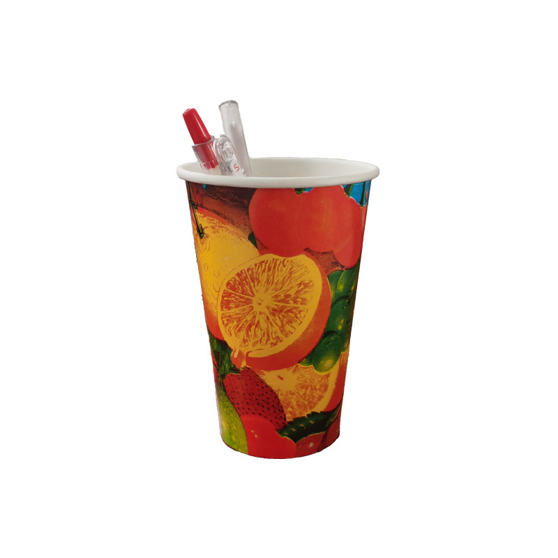 Custom Disposable 8oz to 24oz Smoothie Cups with Dome Lids Single Wall Paper Cups for Water Beer Drink Milk Shake Soda Juice