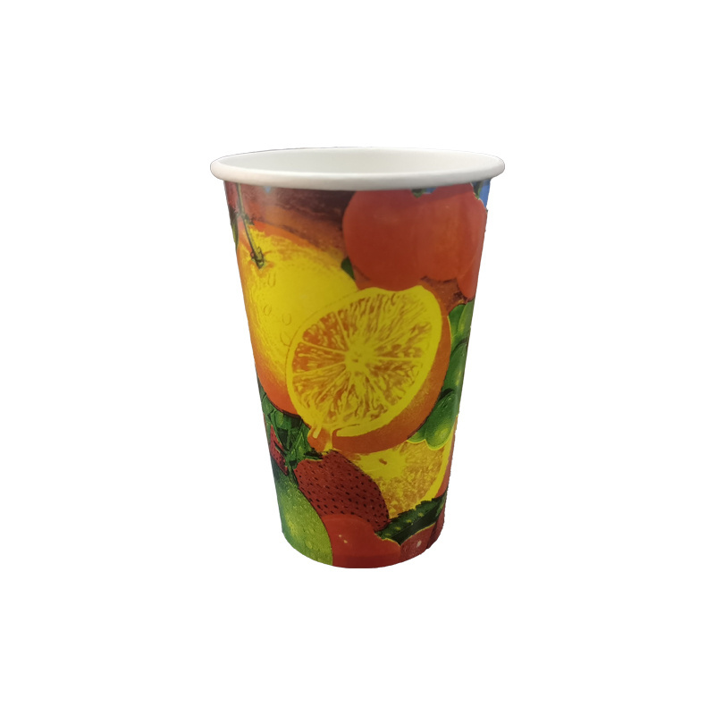 Custom Disposable 8oz to 24oz Smoothie Cups with Dome Lids Single Wall Paper Cups for Water Beer Drink Milk Shake Soda Juice