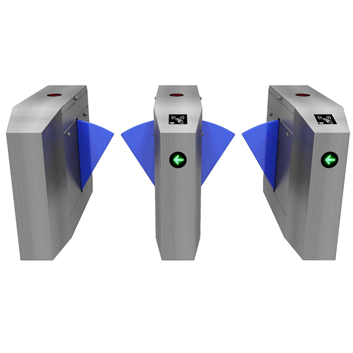 Stainless Steel Automatic Flap Barrier Turnstile Gate Mechanism RFID Card and Barcode Reader Security Access Control