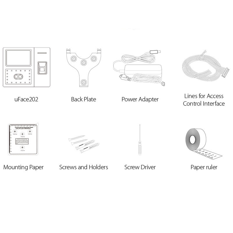 ZK iface702/Uface202 Biometric Fingerprint Face Facial Recognition Time Attendance Machine Door Access Control System