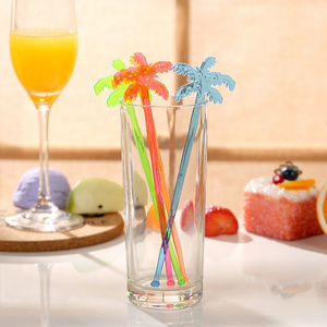 transparent plastic Swizzle Sticks Cocktail Stirrers for Drinks Reusable Coffee Stirrers