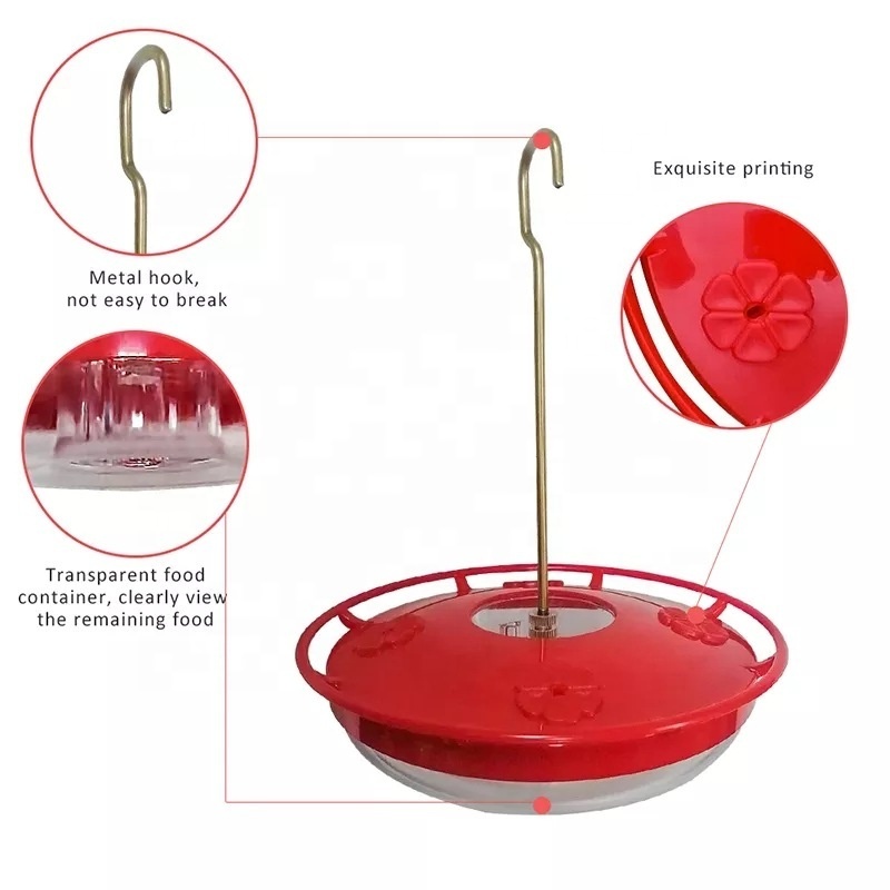 factory price Hanging hummingbird bird water feeder Bird Feeders for Outside Hanging  ABS+PS plastic stainless steel Hummingbird