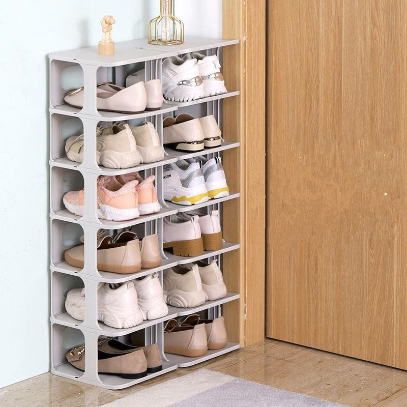 W300 Plastic Shoe Rack  Multifunction Free Standing Shoe Shelf Foldable Shoe Rack Entryway Storage