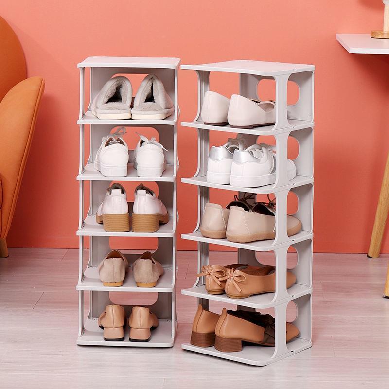 W300 Plastic Shoe Rack  Multifunction Free Standing Shoe Shelf Foldable Shoe Rack Entryway Storage