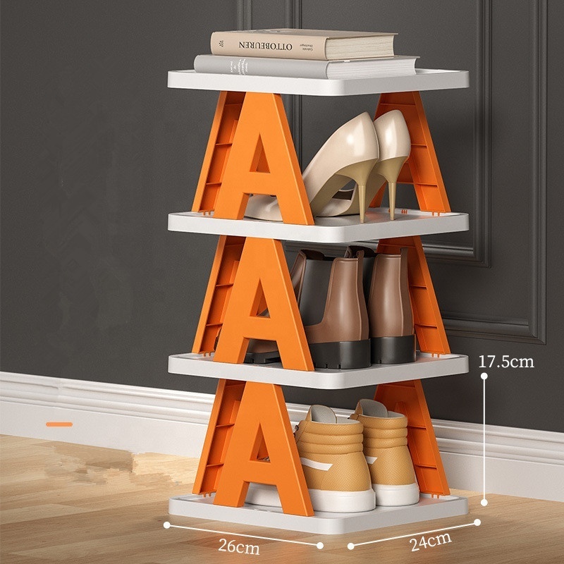 shoe organizer rack Foldable Storage Plastic Vertical Shoe Holder for Entryway for Closet Narrow Shoe Shelf