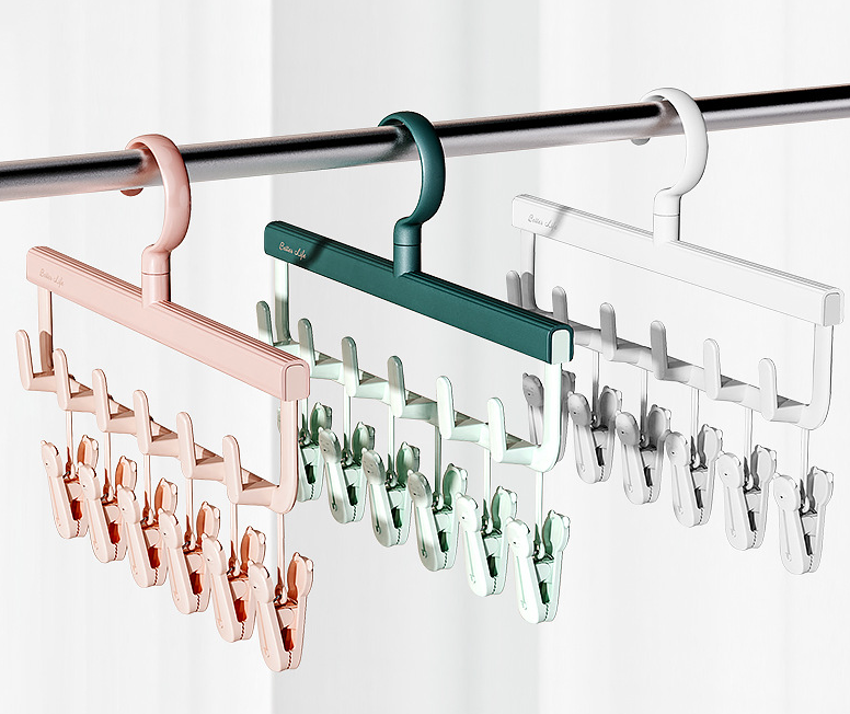 Plastic Clips Drying Rack Sock Hangers Laundry Drip Hanger with Clips for Baby Clothes Hats Gloves office coat hanger stand