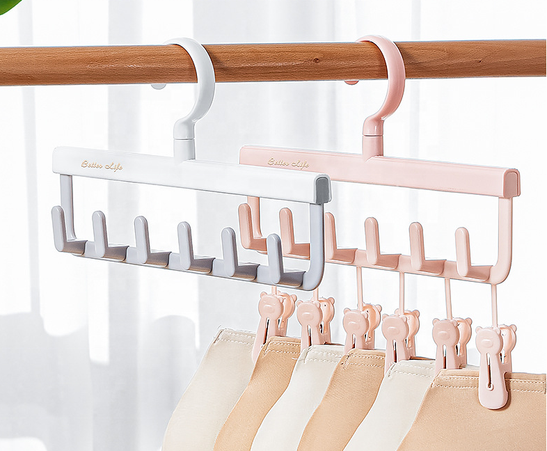 Plastic Clips Drying Rack Sock Hangers Laundry Drip Hanger with Clips for Baby Clothes Hats Gloves office coat hanger stand