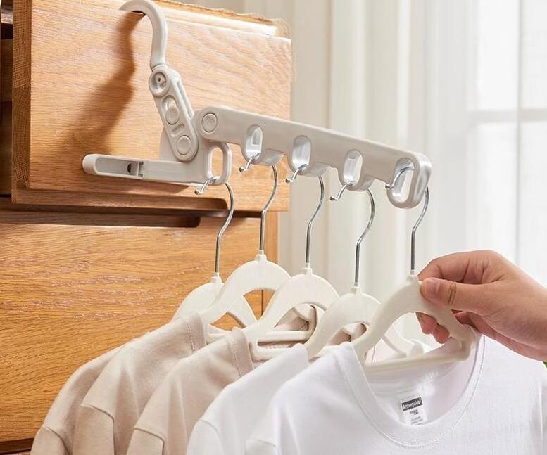 folding clothes drying rack Tripod Coat Hanger Corner Garment Storage Shelf Stand Portable Laundry Organizer Indoor Outdoor