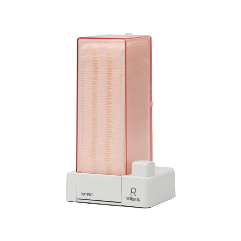 Automatic Cotton Pad Holder, Square Press Out Cosmetic Cotton Makeup Removers Closed Design Dustproof  Pad Holder