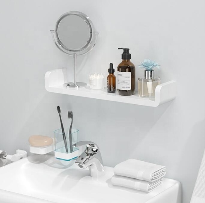 Adhesive Floating Shelves Non Drilling Bathroom Shelf Organizer for Home wall mounted shower shelf no drilling