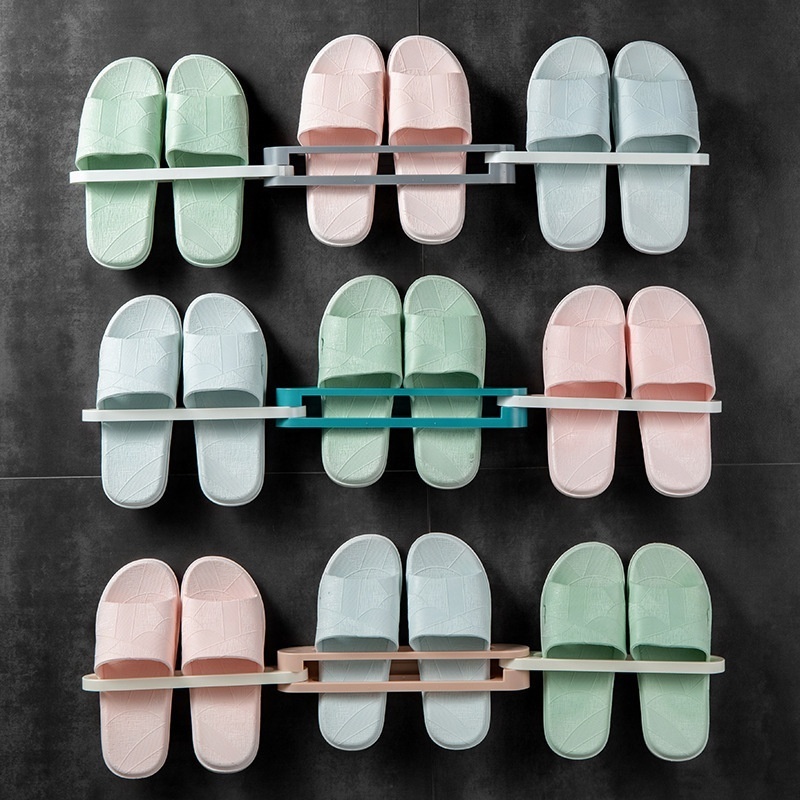 3 in 1 Folding Holder Shoes Hanger Wall Mounted Shoe and Bathroom Towel Organizer plastic shoe rack door