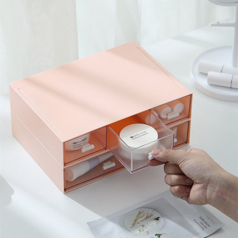 Small Cute Drawer Organizers Stackable Drawer Storage Unit for Bathroom Kitchen Office Desktop Closet Makeup