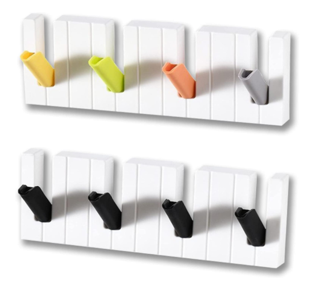 plastic hook Piano Shape Artistic Coat Rack Wall Mounted Hanger Entry Hanging Coat Hat Clothes Holding Rack