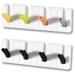 plastic hook Piano Shape Artistic Coat Rack Wall Mounted Hanger Entry Hanging Coat Hat Clothes Holding Rack