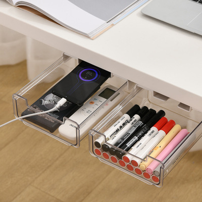 The Table Drawer Organizer Self-Adhesive Under  Drawer Slide-out Under Mount Desk Drawer