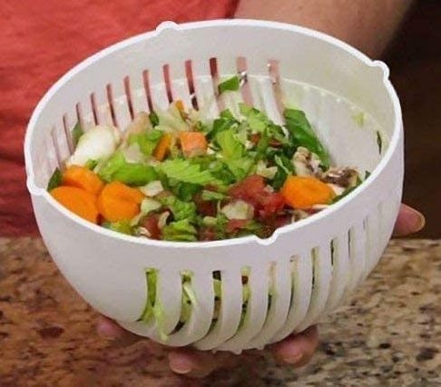 Salad Cutter Bowl Vegetable Chopper Chop Fresh Vegetables and Fruits in Seconds Cutter for Lettuce or Salad