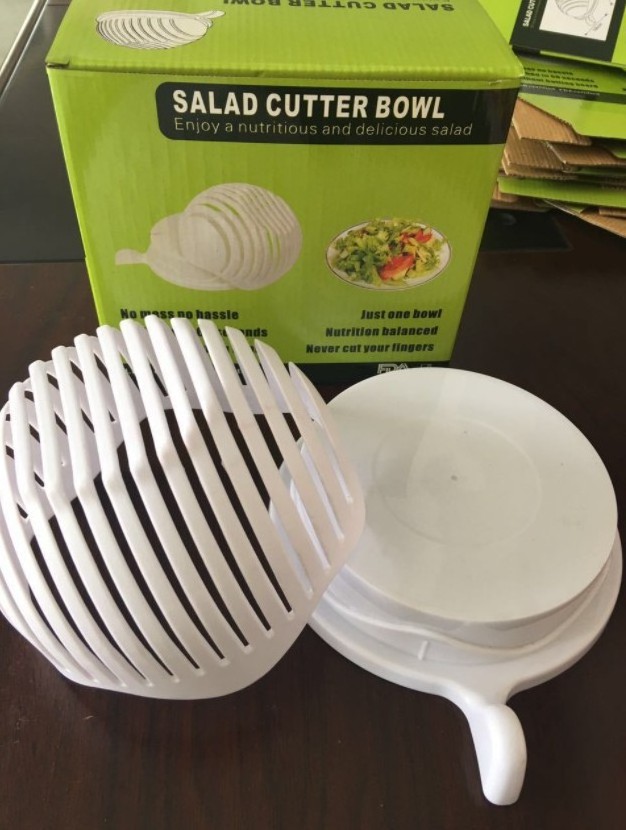 Salad Cutter Bowl Vegetable Chopper Chop Fresh Vegetables and Fruits in Seconds Cutter for Lettuce or Salad