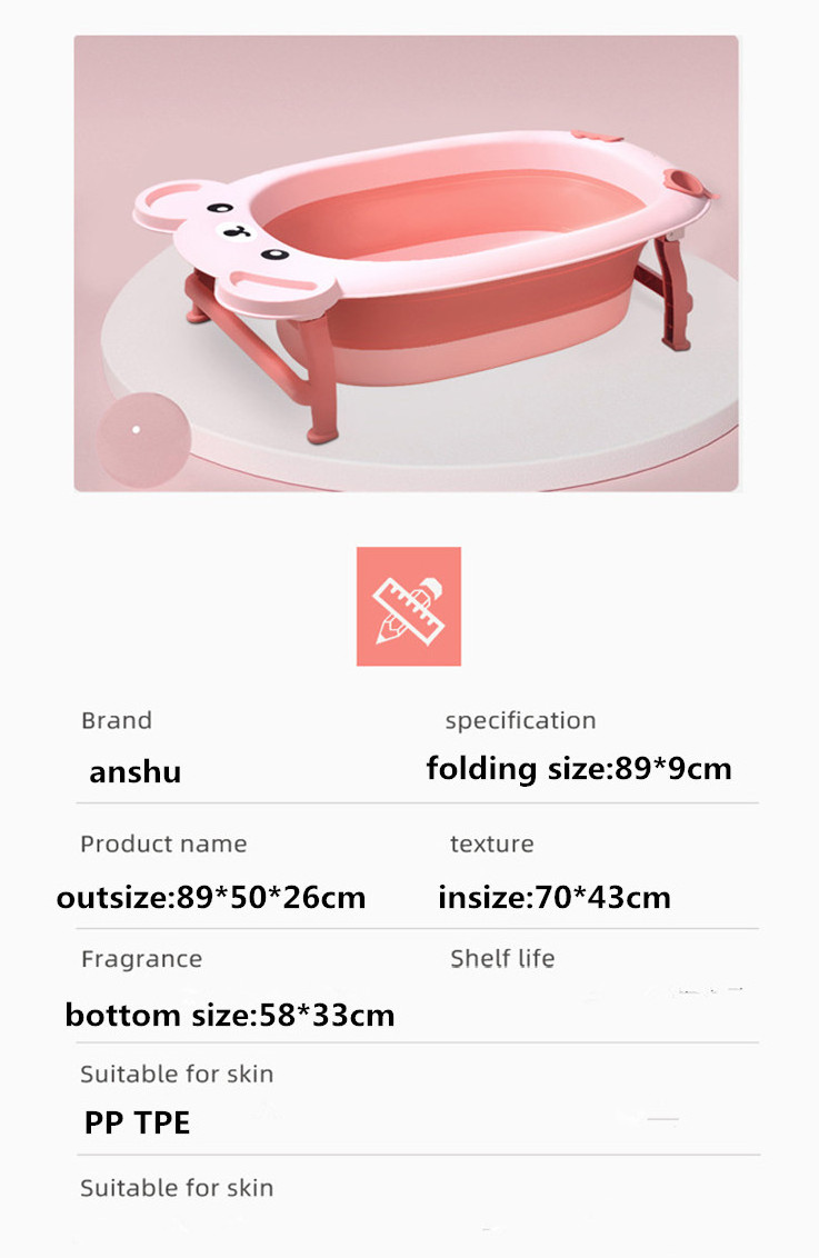 Portable Bathtub for babys  Foldable silicon SPA Soaking Standing Bath Tub for Shower Collapsible bath tub