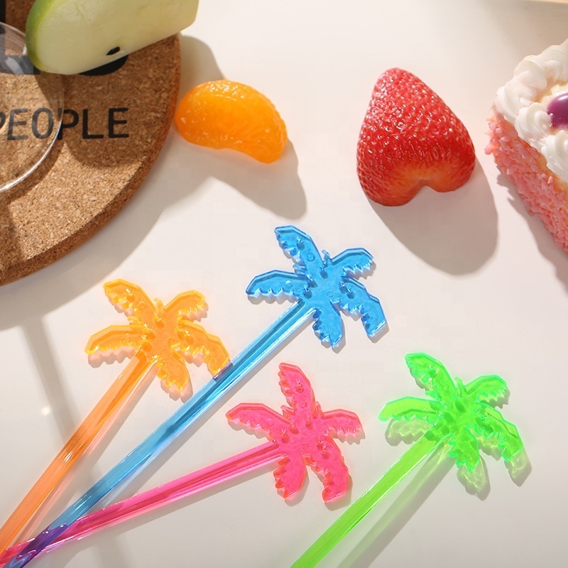 transparent plastic Swizzle Sticks Cocktail Stirrers for Drinks Reusable Coffee Stirrers