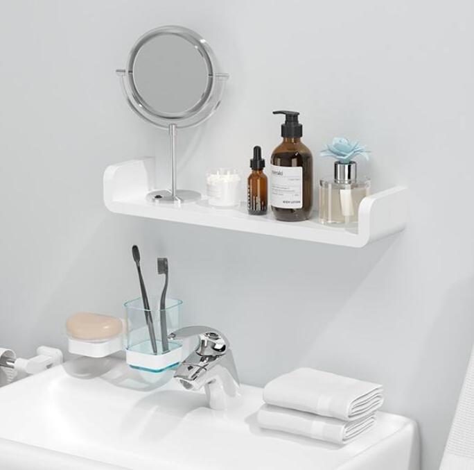 Adhesive Floating Shelves Non Drilling Bathroom Shelf Organizer for Home Wall bathroom storage organizer rack