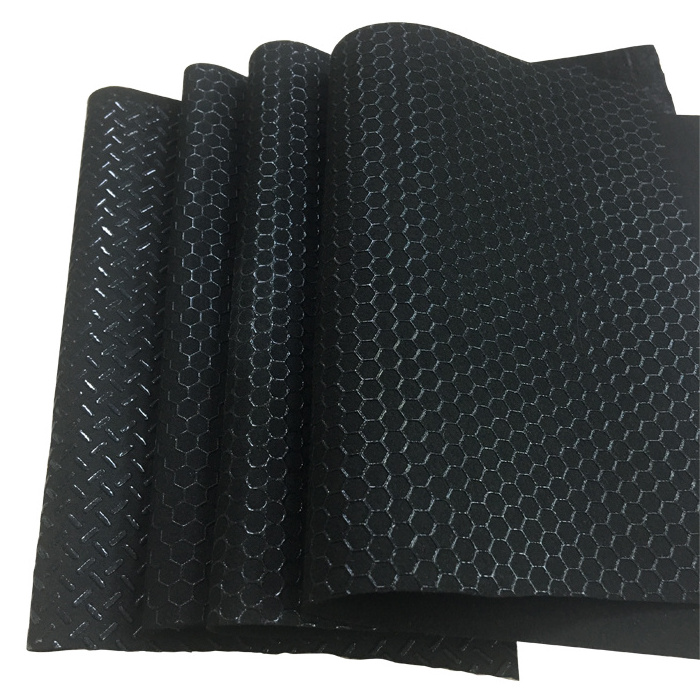 CR neoprene rubber sheets anti slip silicone plastic drop dotted pattern laminate nylon fabric