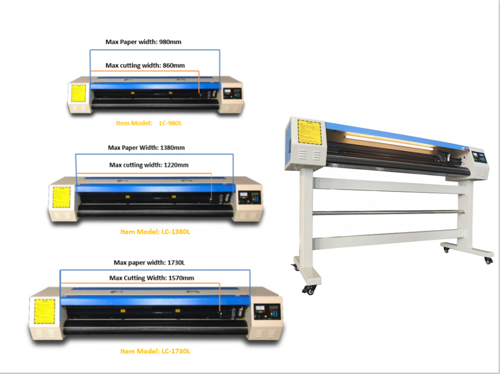 980mm/38 inch cutter plotter with laser and blade  for soft material with roll