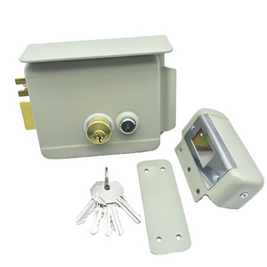 DC 12V Home Waterproof Electric Rim Lock With Deadbolt Latch Electronic Rim Lock Front Door Gate Lock