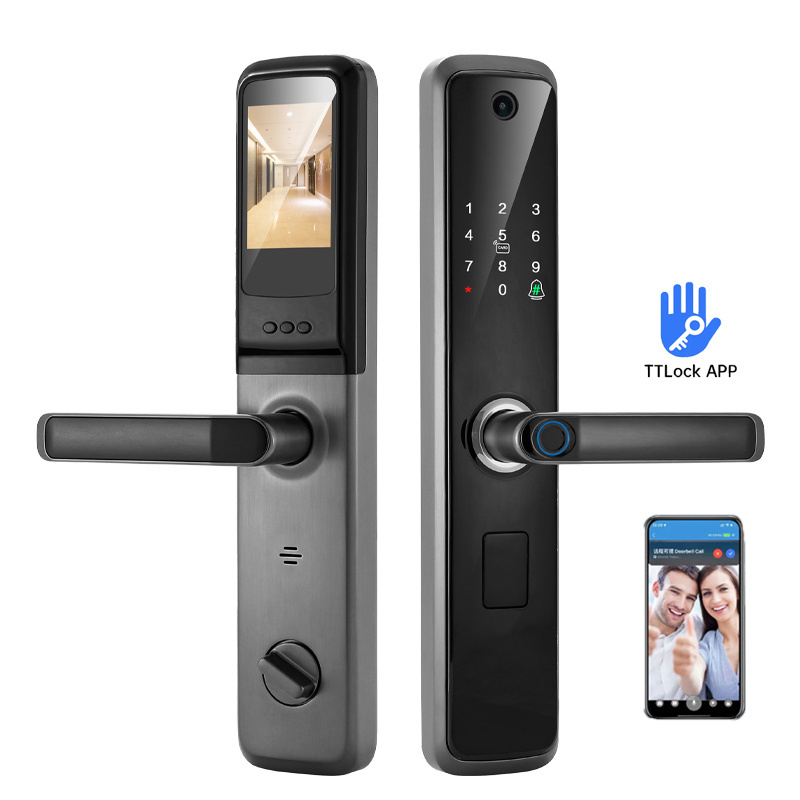 Serrure intelligente wifi smart digital door lock keyless fingerprint smart handle tuya smart lock