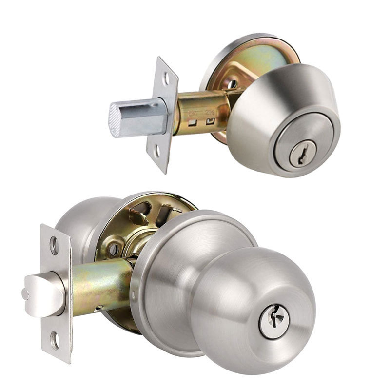 American Style Modern Style Stainless Steel Single Double Cylinder 587 Knob Lock Deadbolt door lockset hardware combo lock