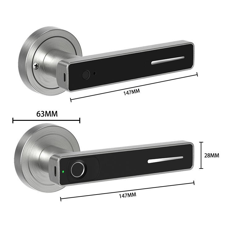 Ferreteria Smart chapa de pomo para puerta Lever Keyless Handles Fingerprint Bedroom Lock