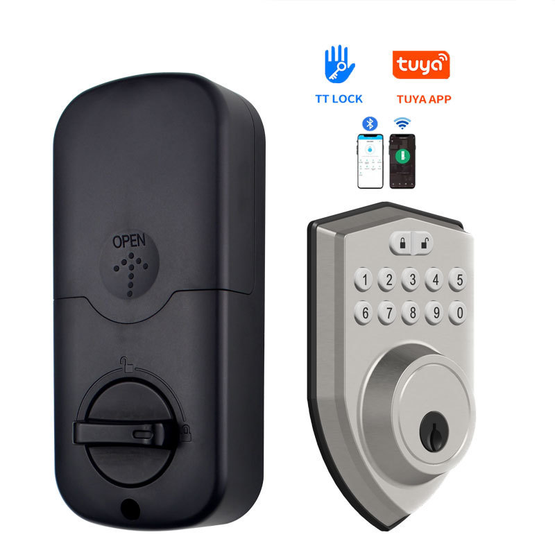 Waterproof Tuya APP Wifi Inteligente Lock Fingerprint Aluminium smart door electric drop bolt deadbolt lock