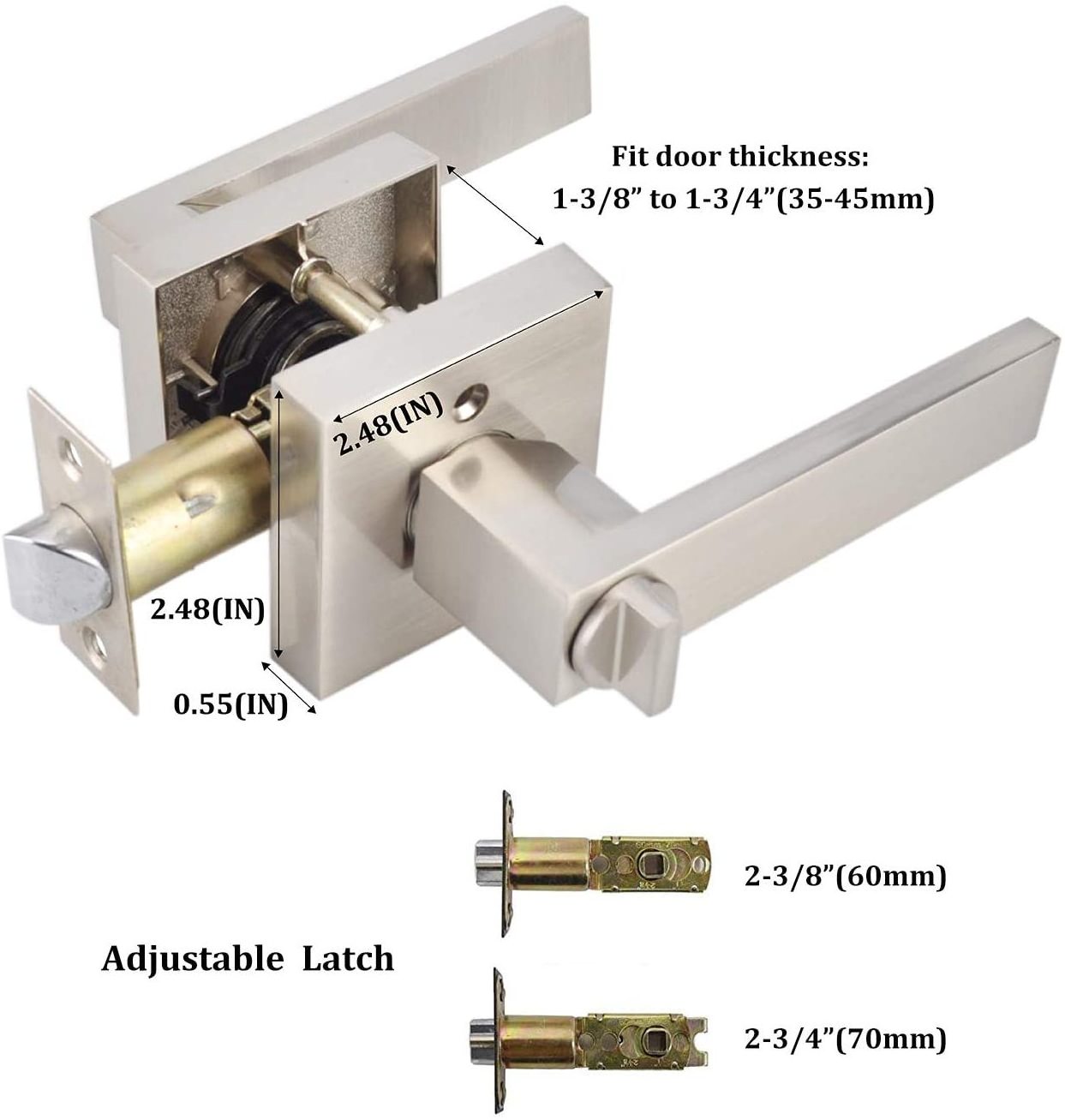 Security cylindrical knob door lock lever handle Stainless Steel door Key in lever entry door handle lock lever set