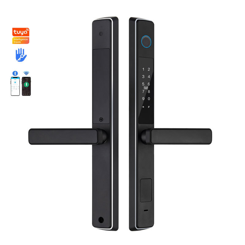 Aluminum Double Sided Sliding Door Lock Remote Unlock Smart Gateway Ttlock App Fingerprint Door Locks