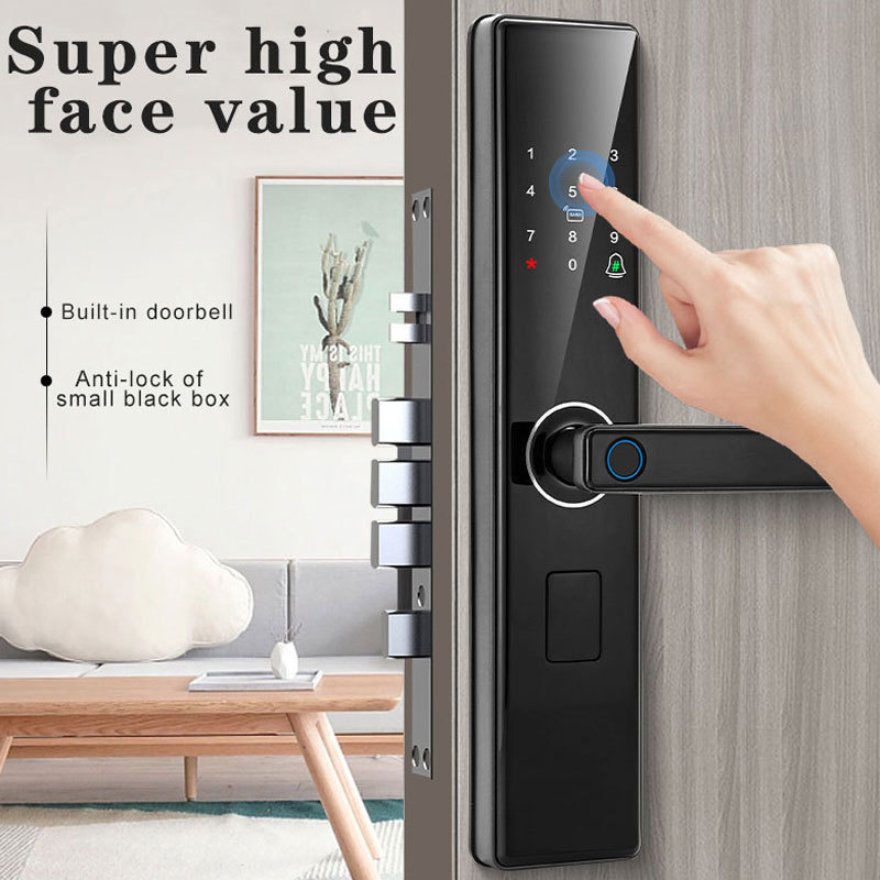 Wifi Home Smart Cylinder Lock Fingerprint European Style Biometric Smart Locker Electronic Lock