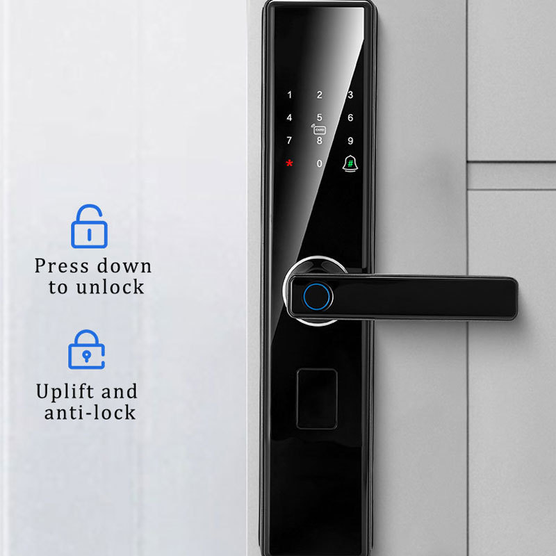 Wifi Home Smart Cylinder Lock Fingerprint European Style Biometric Smart Locker Electronic Lock