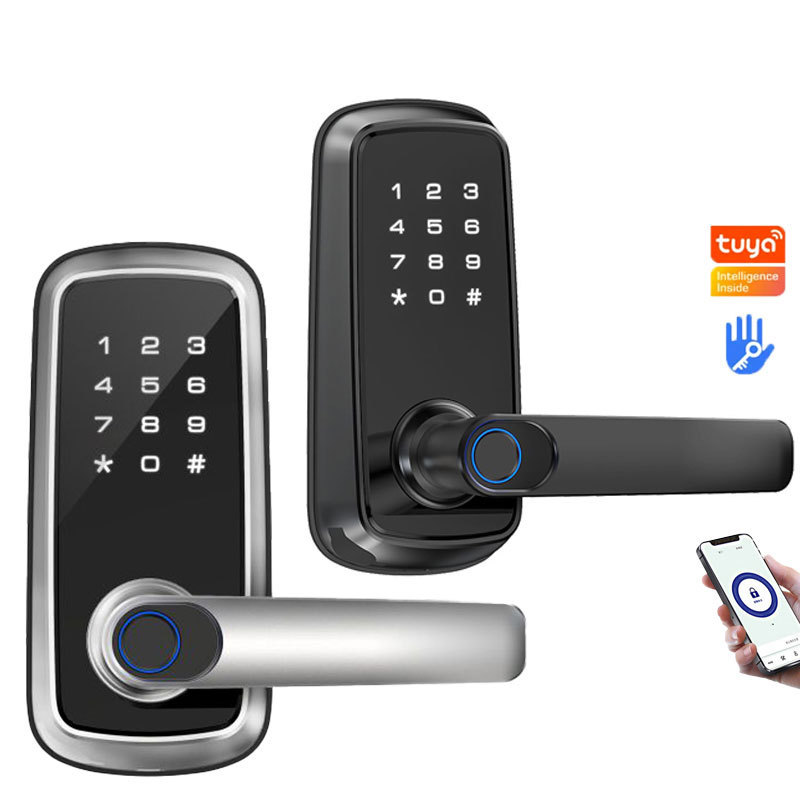 Pocket Doors Smart Door Lock 2023 Wifi Puerta De Madera Smart Door Lock Fingerprint Left Hand Side