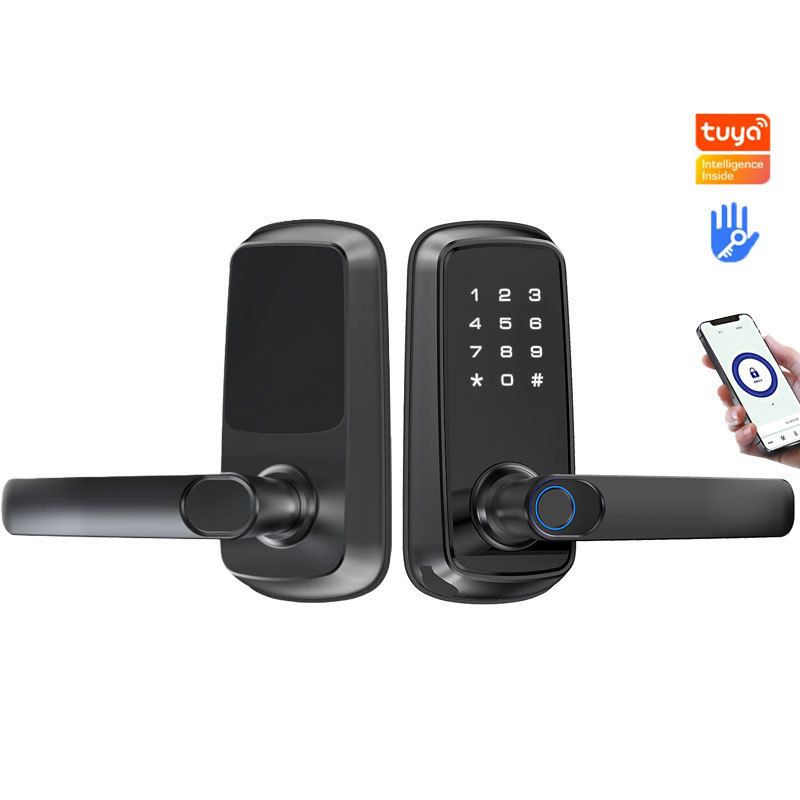 Pocket Doors Smart Door Lock 2023 Wifi Puerta De Madera Smart Door Lock Fingerprint Left Hand Side