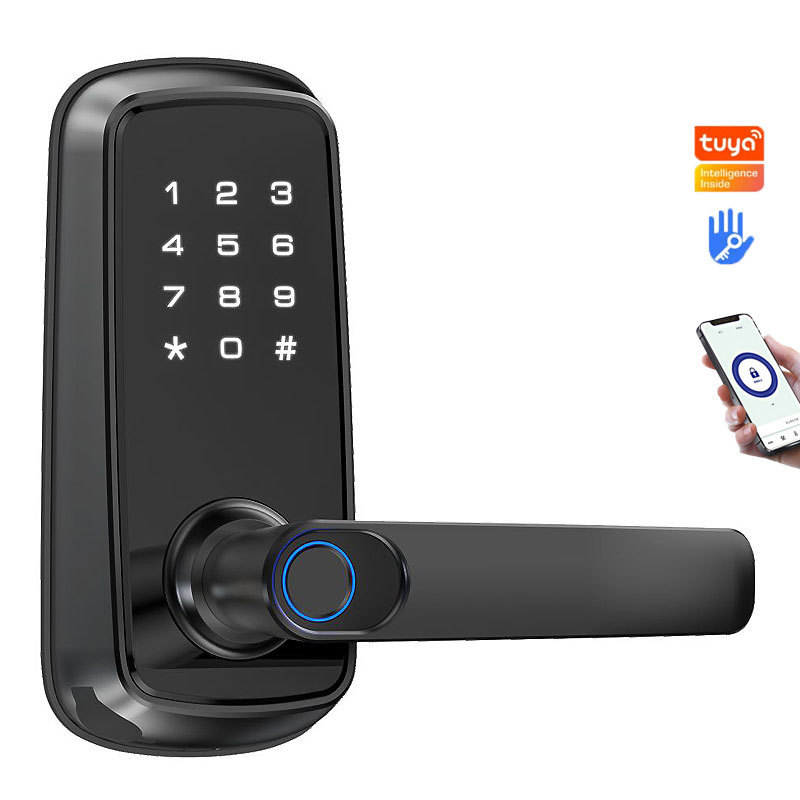 Pocket Doors Smart Door Lock 2023 Wifi Puerta De Madera Smart Door Lock Fingerprint Left Hand Side