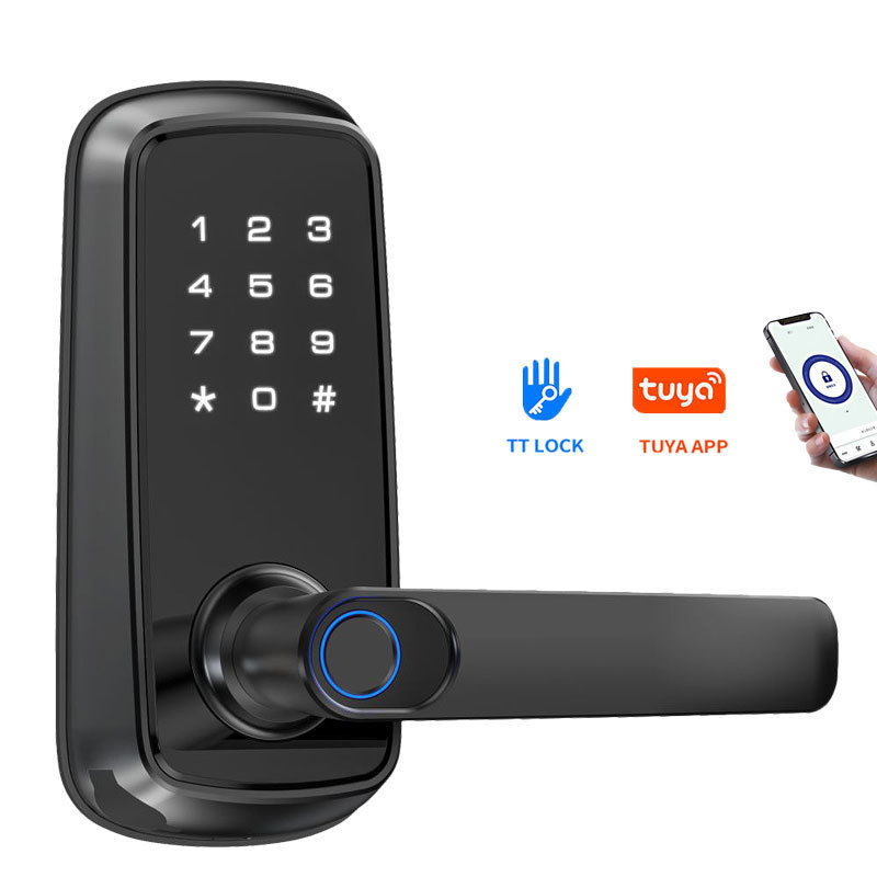 Pocket Doors Smart Door Lock 2023 Wifi Puerta De Madera Smart Door Lock Fingerprint Left Hand Side