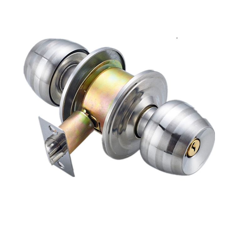 Entry Privacy Lockset Stainless Steel Cylindrical Round Ball interior door knobs keyless privacy lock