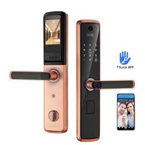 Hot Sale Biometric WiFi APP Tuya Lock Password Card Smart Digital wifi door lock with camera