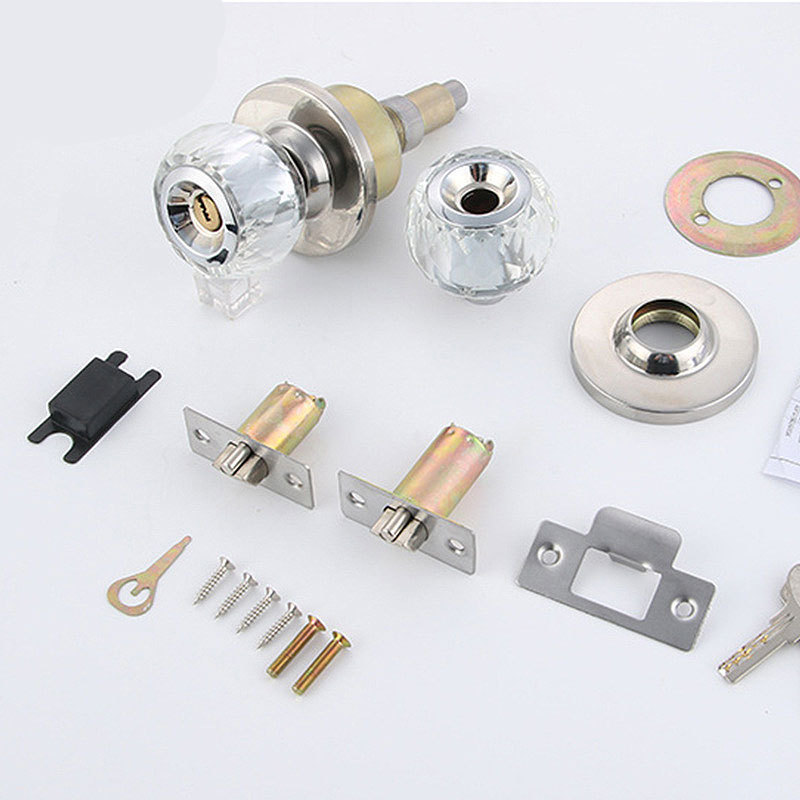 Round Knob Door Lock With Key Stainless Steel Bedroom Door Lock Set crystal door knobs with lock